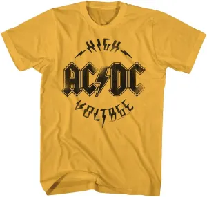ACDC Heavy Metal Rock Band High Voltage Distressed Ginger Adult T-Shirt Tee