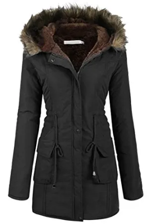 Beyove Womens Military Hooded Warm Winter Faux Fur Lined Parkas Anroaks Long Coats