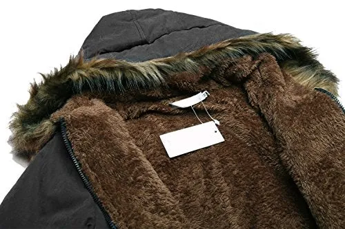 Beyove Womens Military Hooded Warm Winter Faux Fur Lined Parkas Anroaks Long Coats