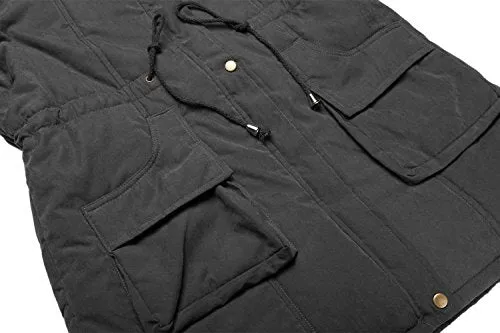 Beyove Womens Military Hooded Warm Winter Faux Fur Lined Parkas Anroaks Long Coats