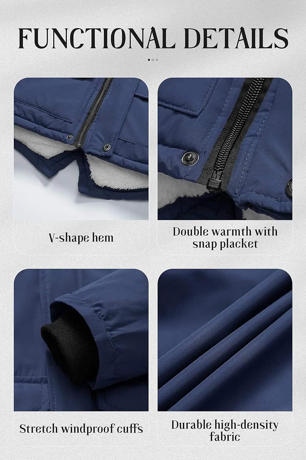Chrisuno Boy's Waterproof Winter Sherpa Parka Coat Med-Length Outerwear Jackets With Detachable Furry Hood