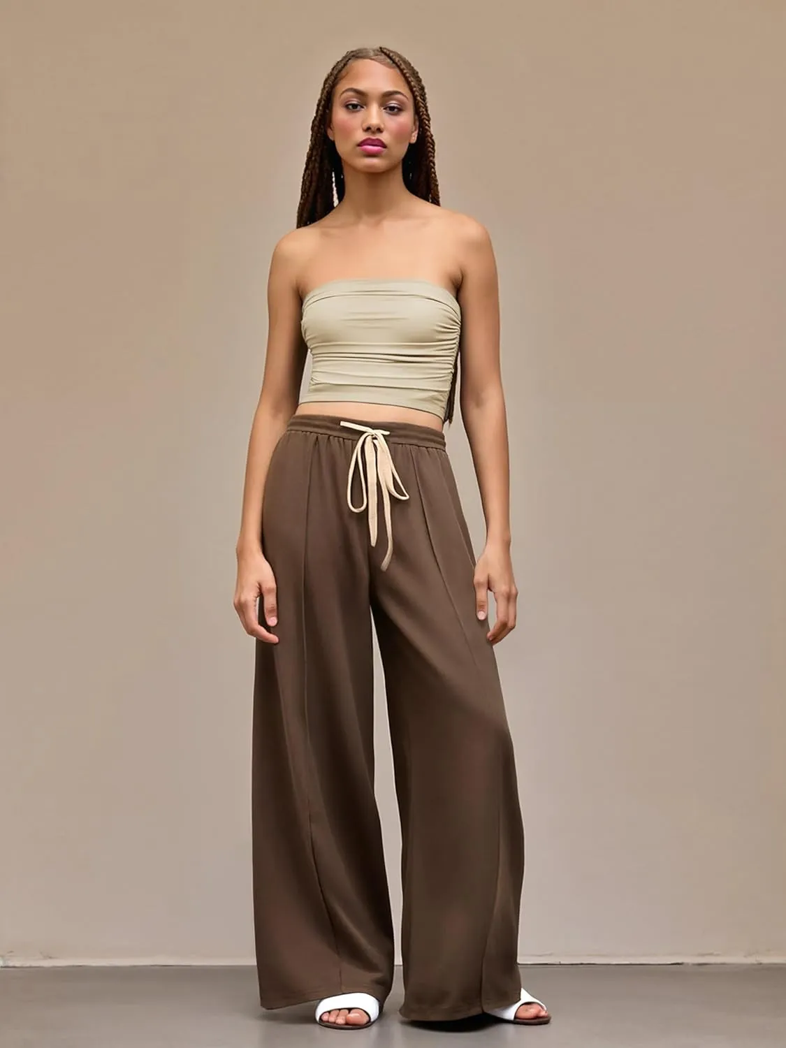 CIDER Tube Top for Women Strapless Ruched Sexy Going Out Basic Bandeau Crop Tops Summer Outfits