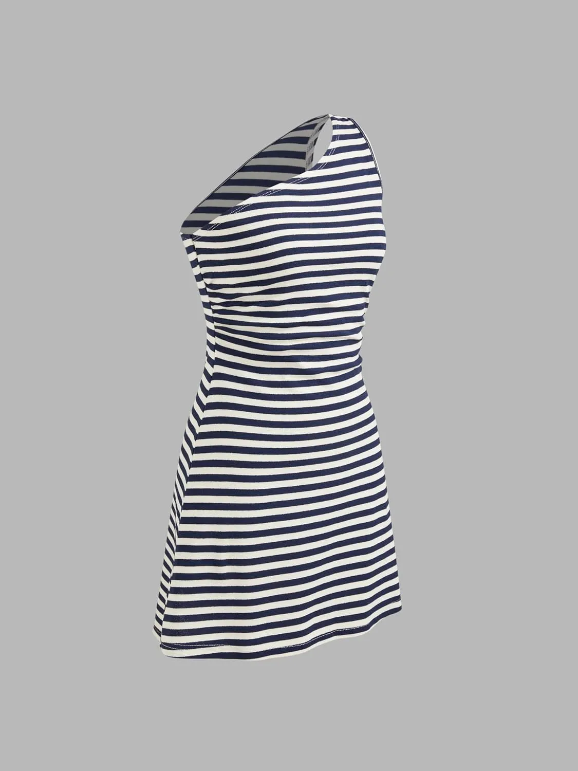 CIDER Women's Summer Striped Mini Dress Sleeveless Bodycon Dresses Asymmetrical Neck Casual Party Club Dress 2025