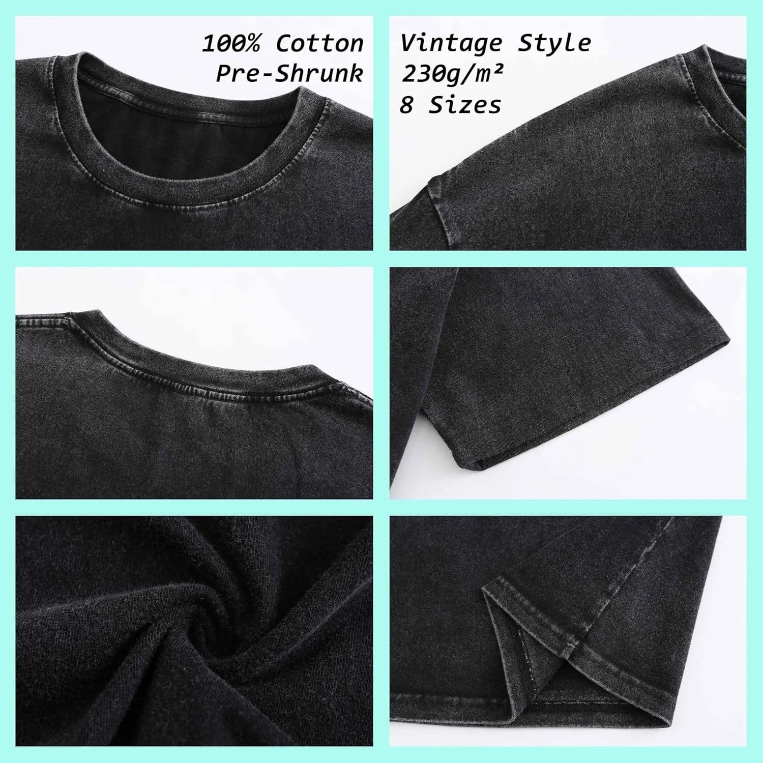Custom Oversized T Shirts Vintage Tee Loose Fit Casual Streetwear Baggy Washed Cotton Personalized Add Your Own Design