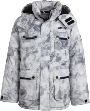 DKNY Boys' Winter Coat - Heavyweight Bomber Parka Jacket - Water Resistant Insulated Jacket for Boys (8-20)