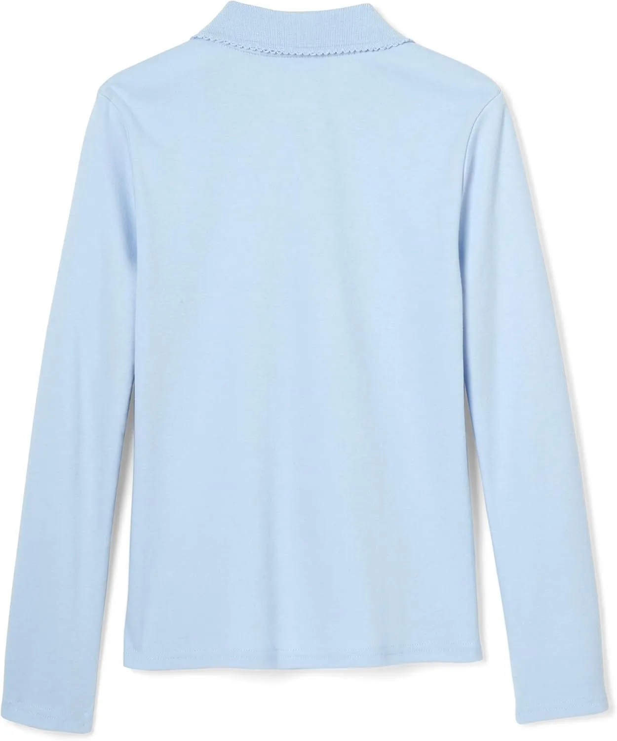 French Toast Girls' Long Sleeve Interlock Polo with Picot Collar (Standard & Plus)