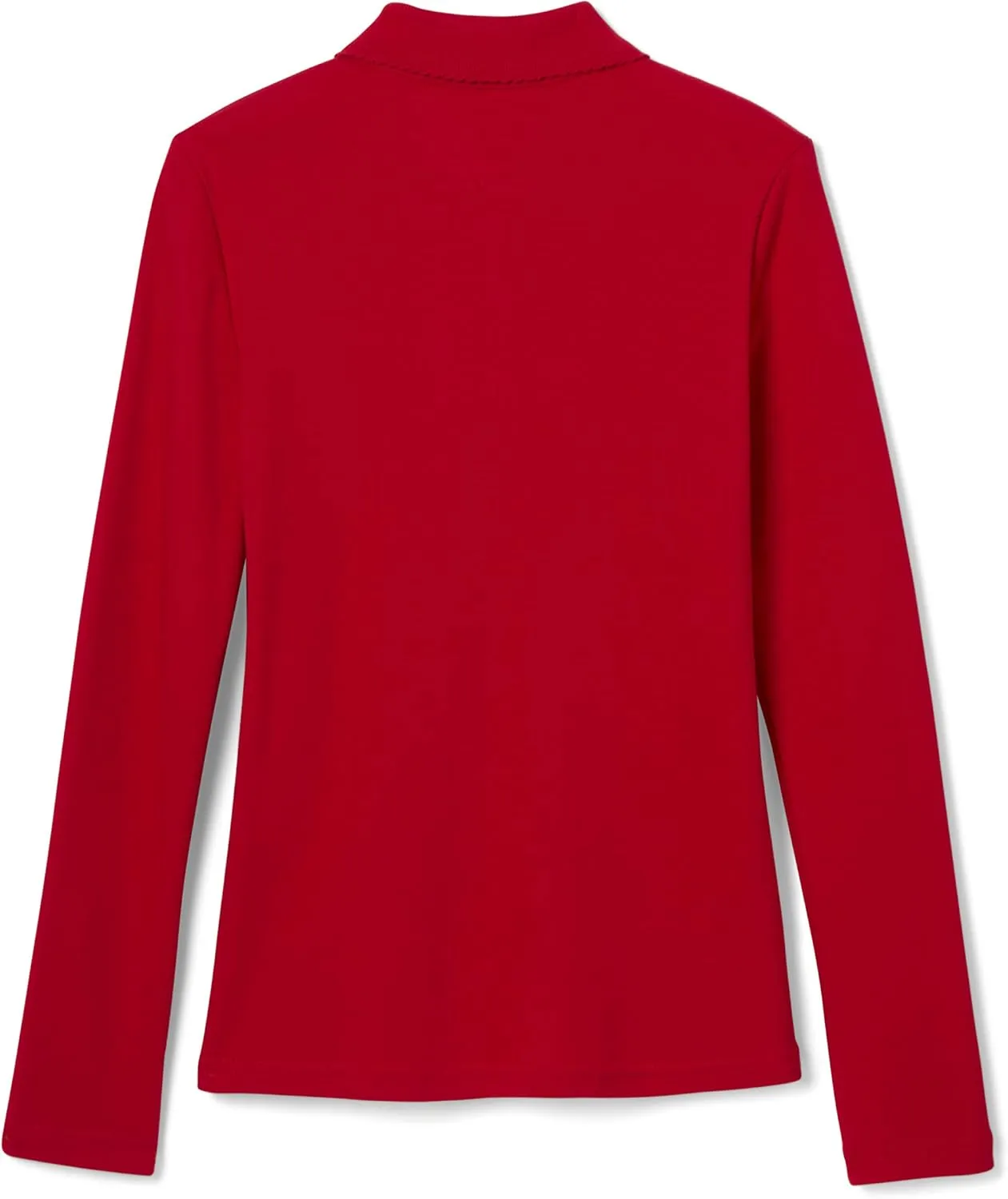 French Toast Girls' Picot Collar Polo School Uniform Shirt with Long Sleeves (Standard & Plus)