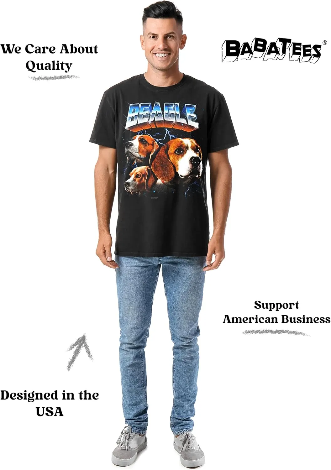 Heavy Metal Dog Lovers Graphic Tee - Funny Dog Dad & Mom Tees for Men & Women