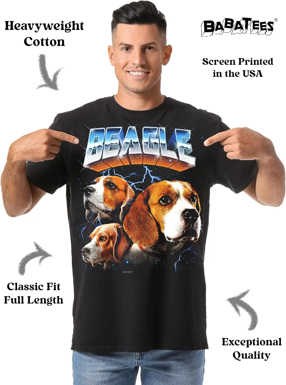 Heavy Metal Dog Lovers Graphic Tee - Funny Dog Dad & Mom Tees for Men & Women