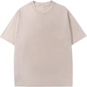 Men Oversized T Shirts Heavy Cotton Acid Washed Vintage Unisex Tee Loose Fit Short Sleeve Casual Streetwear Baggy Basic Tops